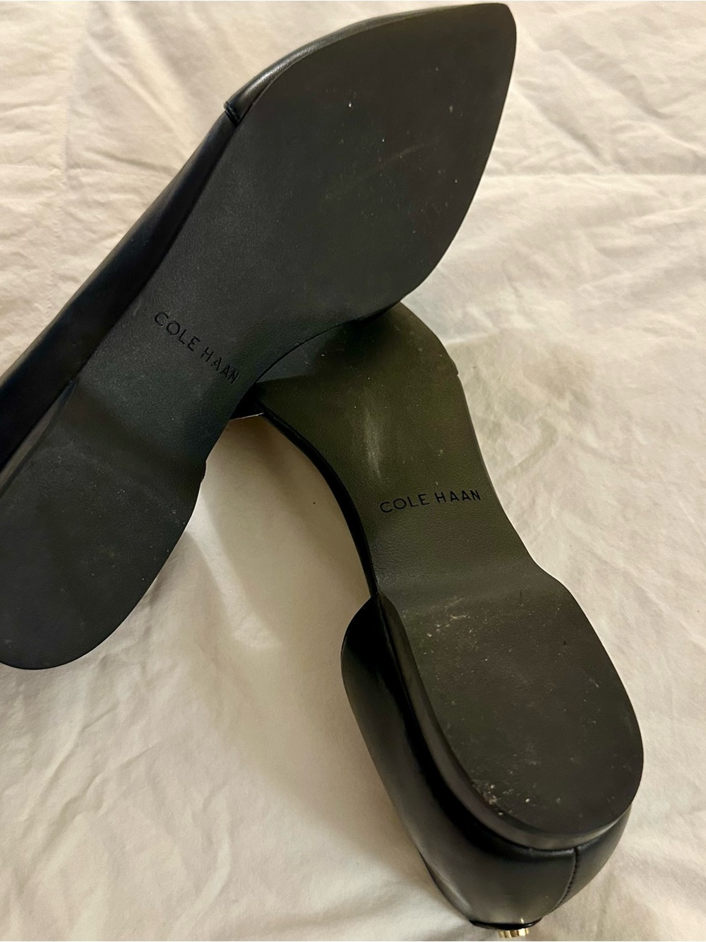 Cole Haan Black Pointed-Toe D'Orsay Flats - Picture 4 of 4